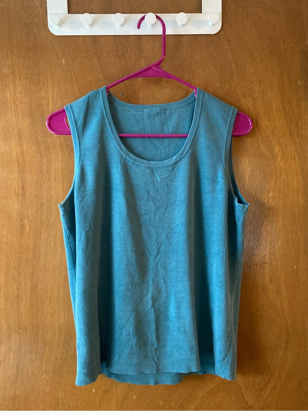 Women's Teal Sleeveless Silk Knit Top